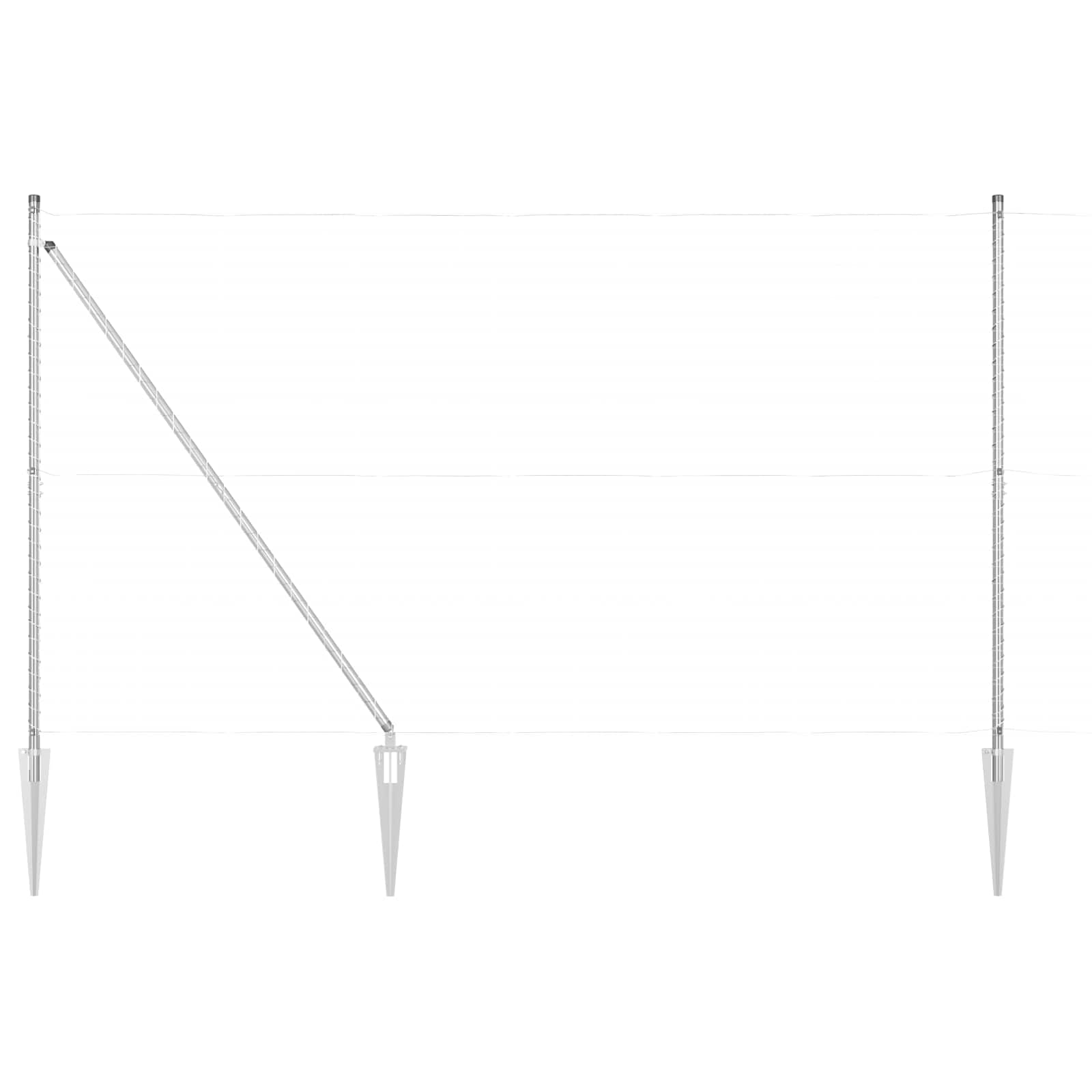 Stup za ogradu 26 pcs Siva 3,2 x 3,2 x 215 cm