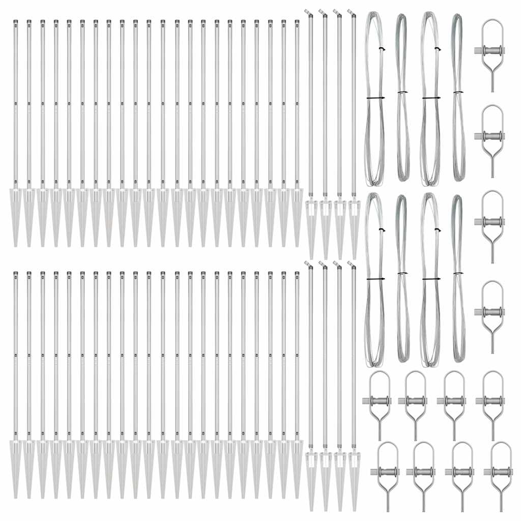 Stup za ogradu 52 pcs Siva 3,2 x 3,2 x 215 cm