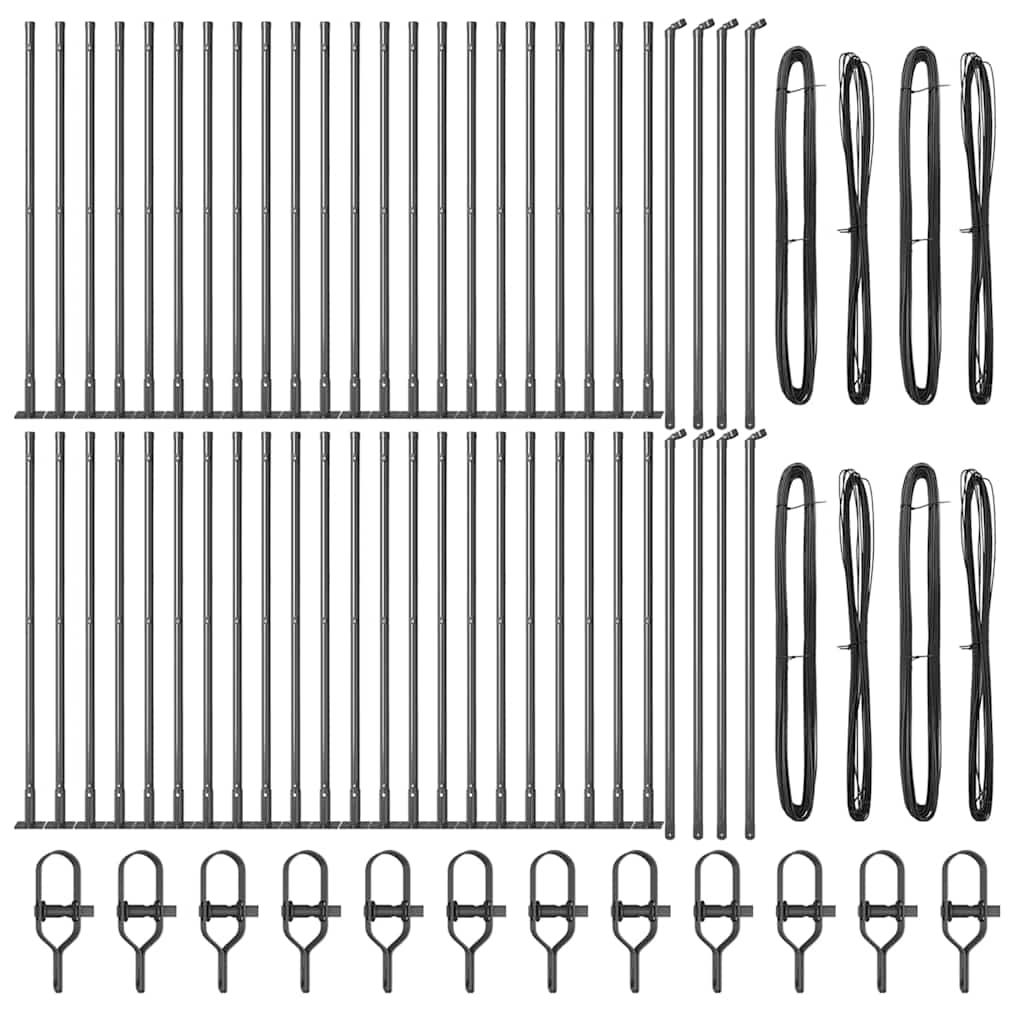 Stup za ogradu 52 pcs Siva 3,2 x 3,2 x 90 cm