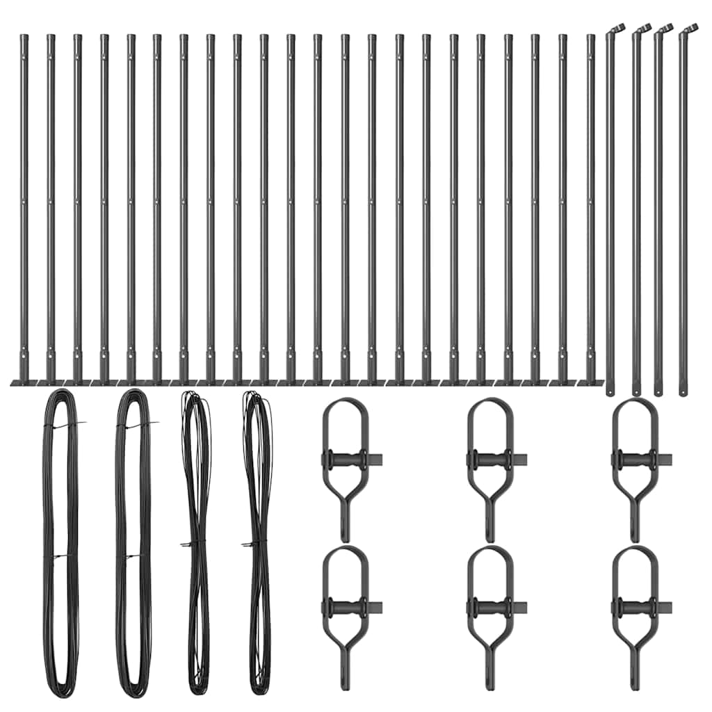 Stup za ogradu 26 pcs Siva 3,2 x 3,2 x 110 cm