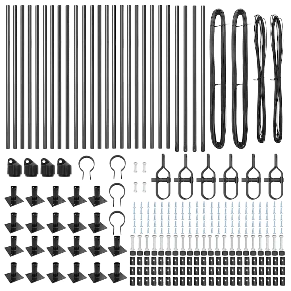 Stup za ogradu 26 pcs Siva 3,2 x 3,2 x 110 cm
