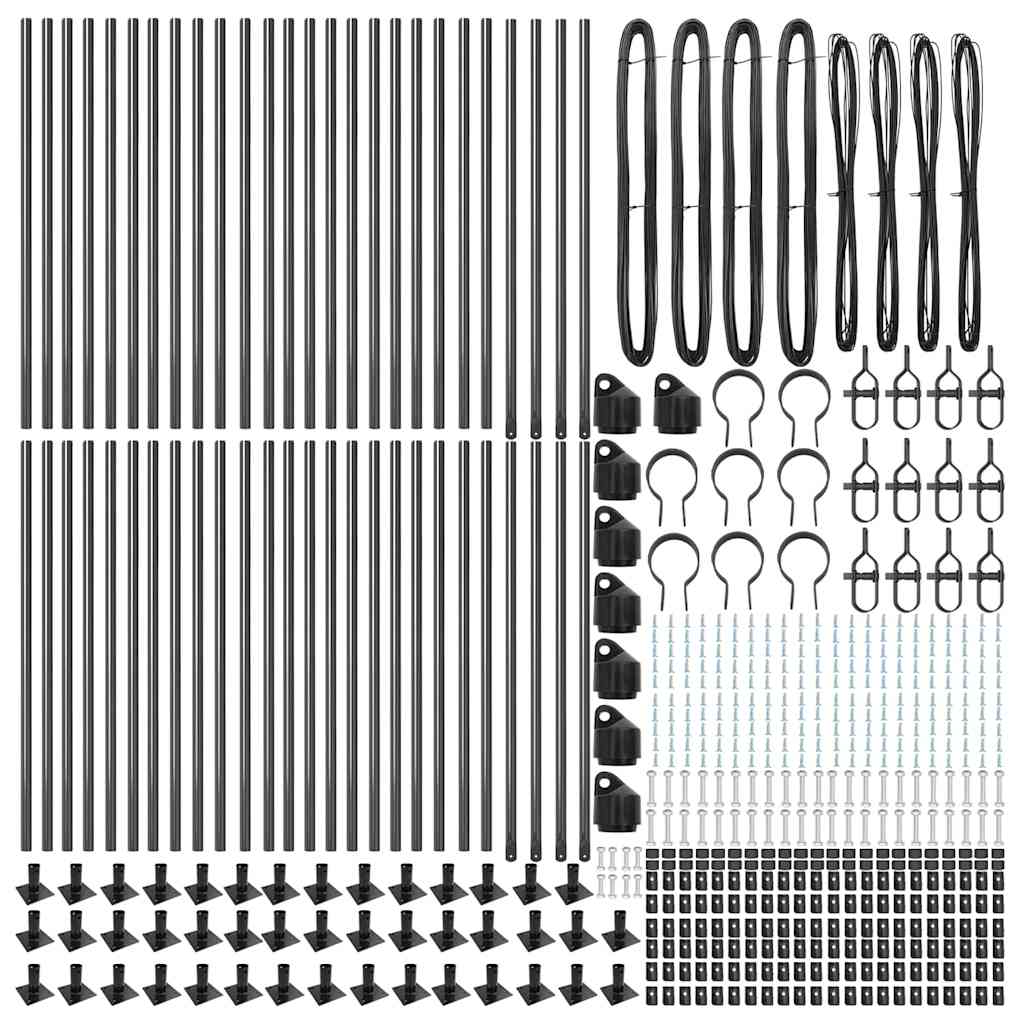 Stup za ogradu 52 pcs Siva 3,2 x 3,2 x 110 cm