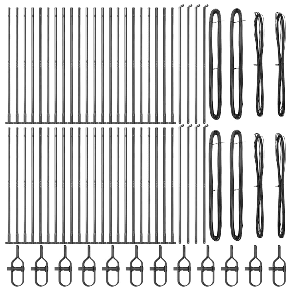 Stup za ogradu 52 pcs Siva 3,2 x 3,2 x 130 cm