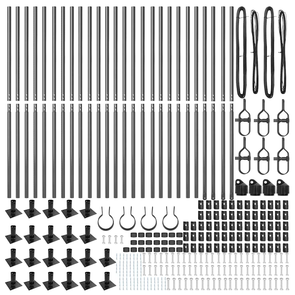 Stup za ogradu 26 pcs Siva 3,2 x 3,2 x 160 cm