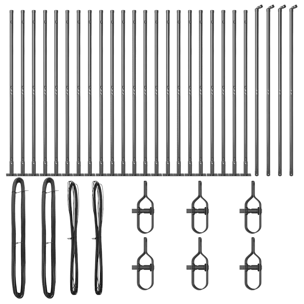 Stup za ogradu 26 pcs Siva 3,2 x 3,2 x 170 cm