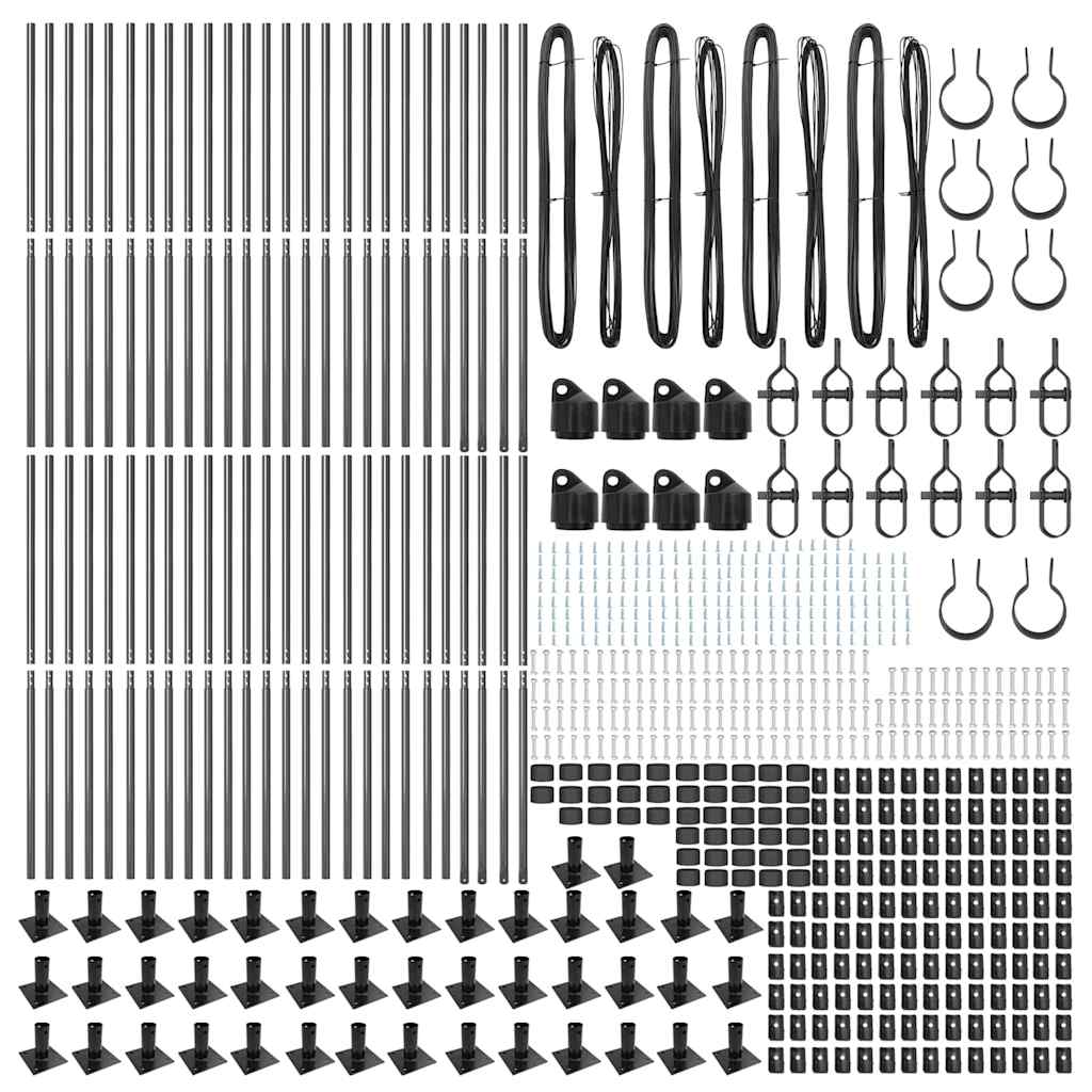 Stup za ogradu 52 pcs Siva 3,2 x 3,2 x 50 cm