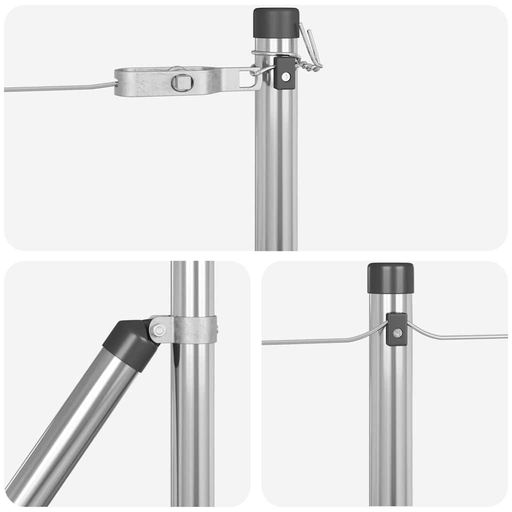 Stup za ogradu 26 pcs Siva 3,2 x 3,2 x 50 cm