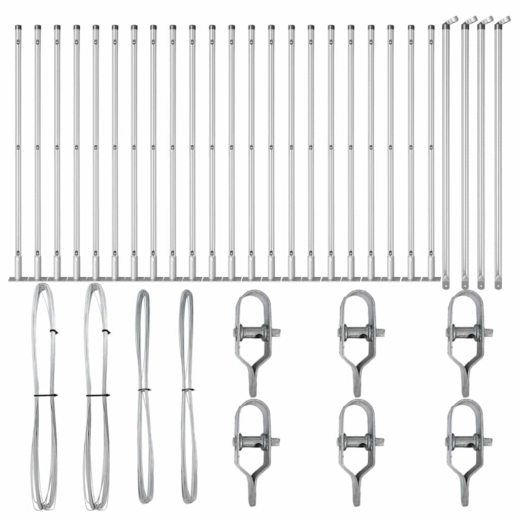 Stup za ogradu 26 pcs Siva 3,2 x 3,2 x 70 cm
