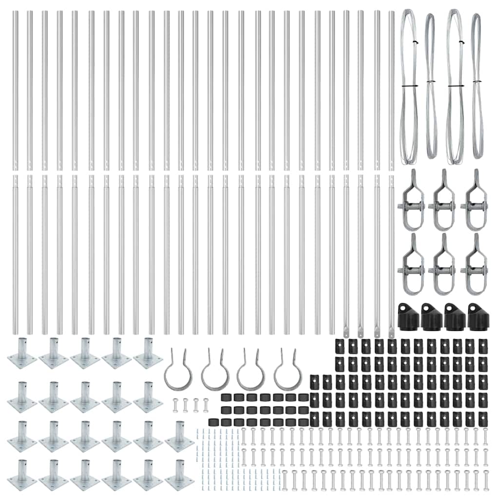 Stup za ogradu 26 pcs Siva 3,2 x 3,2 x 130 cm