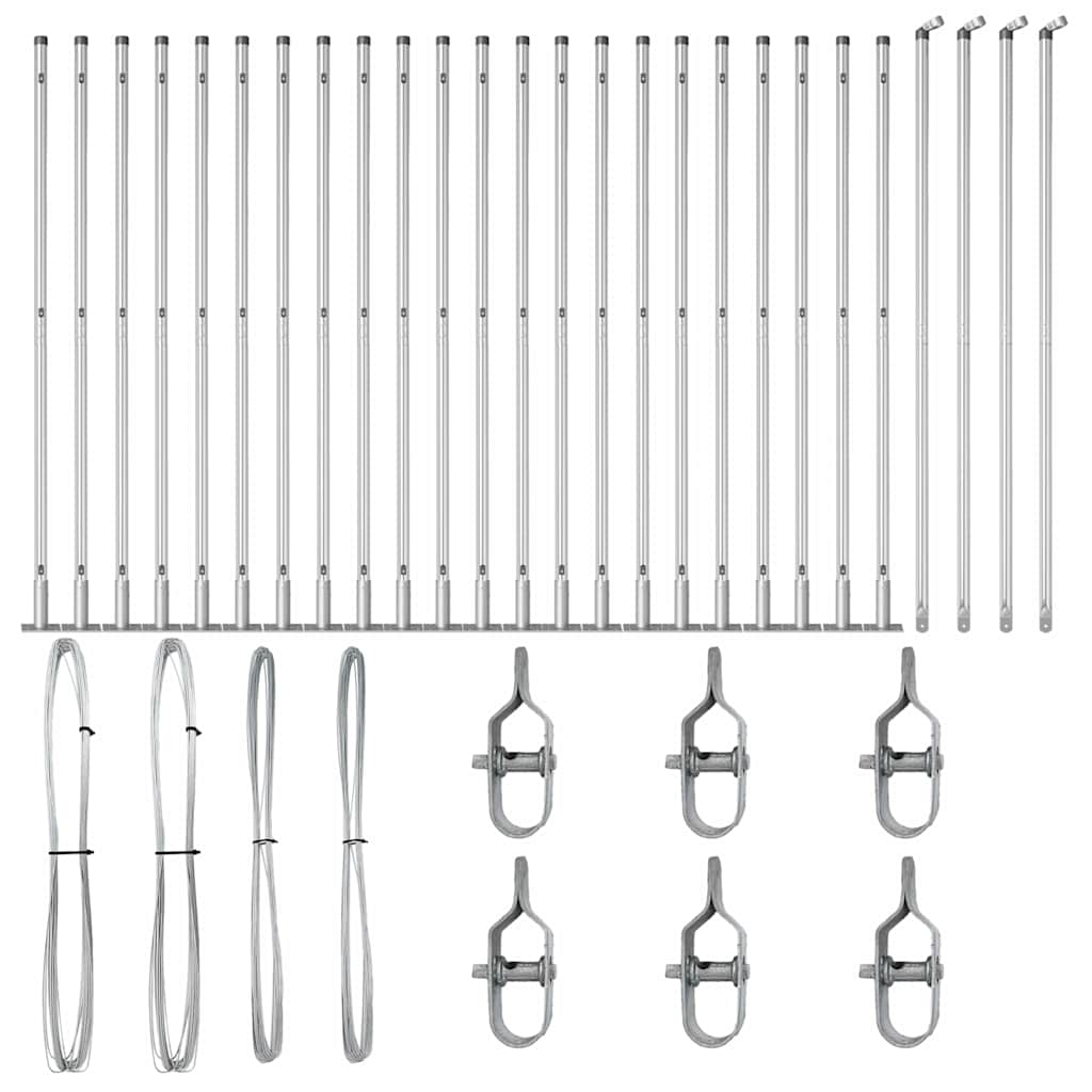 Stup za ogradu 26 pcs Siva 3,2 x 3,2 x 150 cm