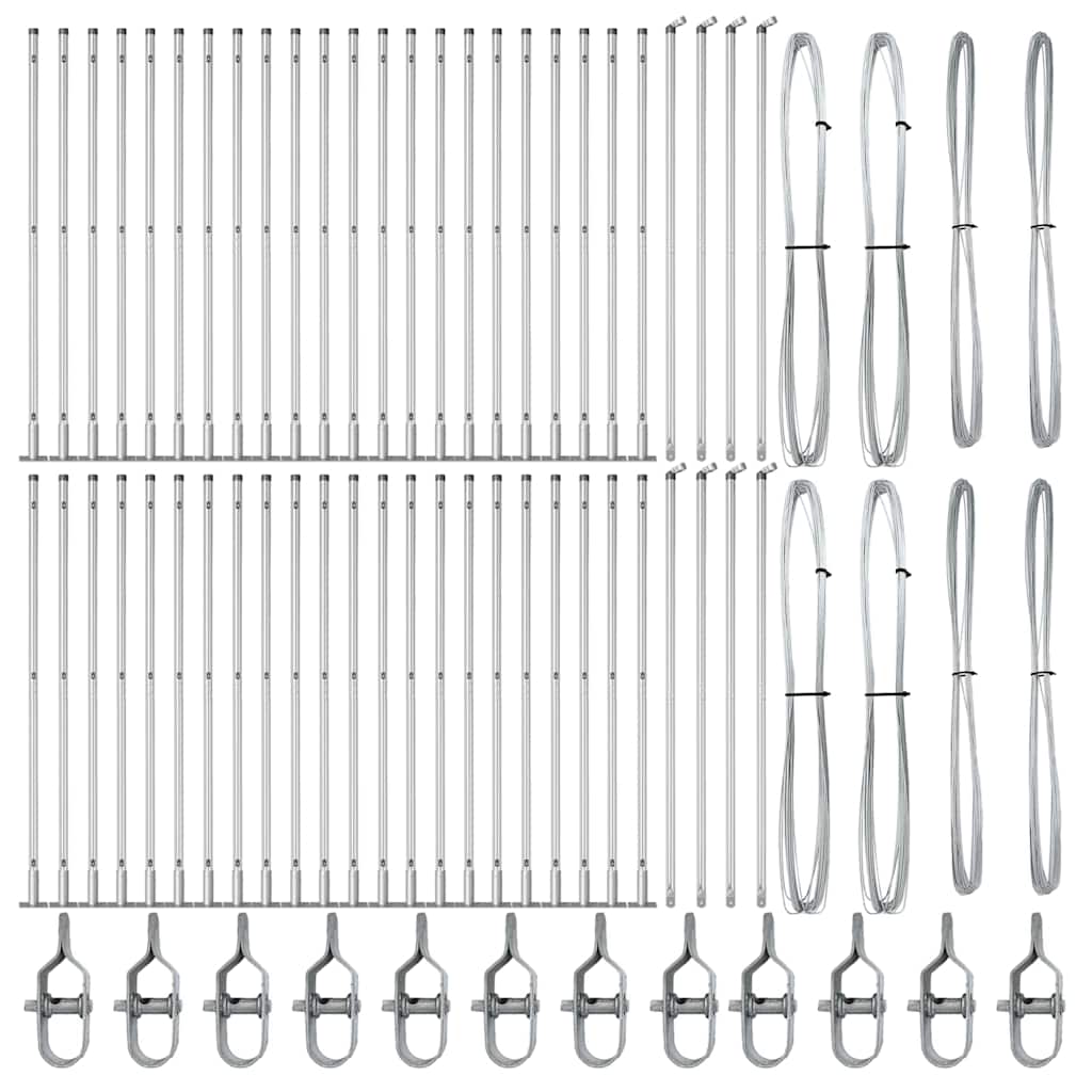 Stup za ogradu 52 pcs Siva 3,2 x 3,2 x 170 cm