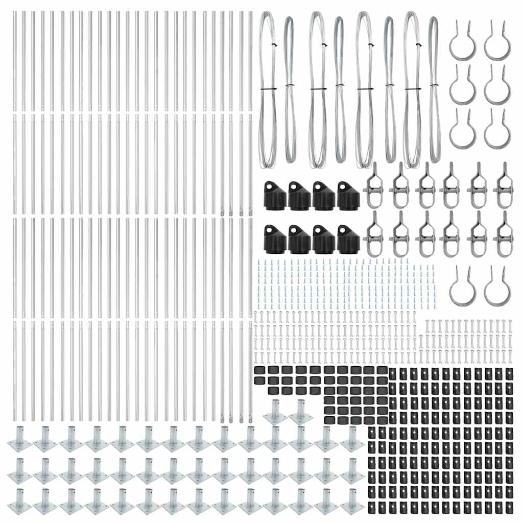 Stup za ogradu 52 pcs Siva 3,2 x 3,2 x 170 cm