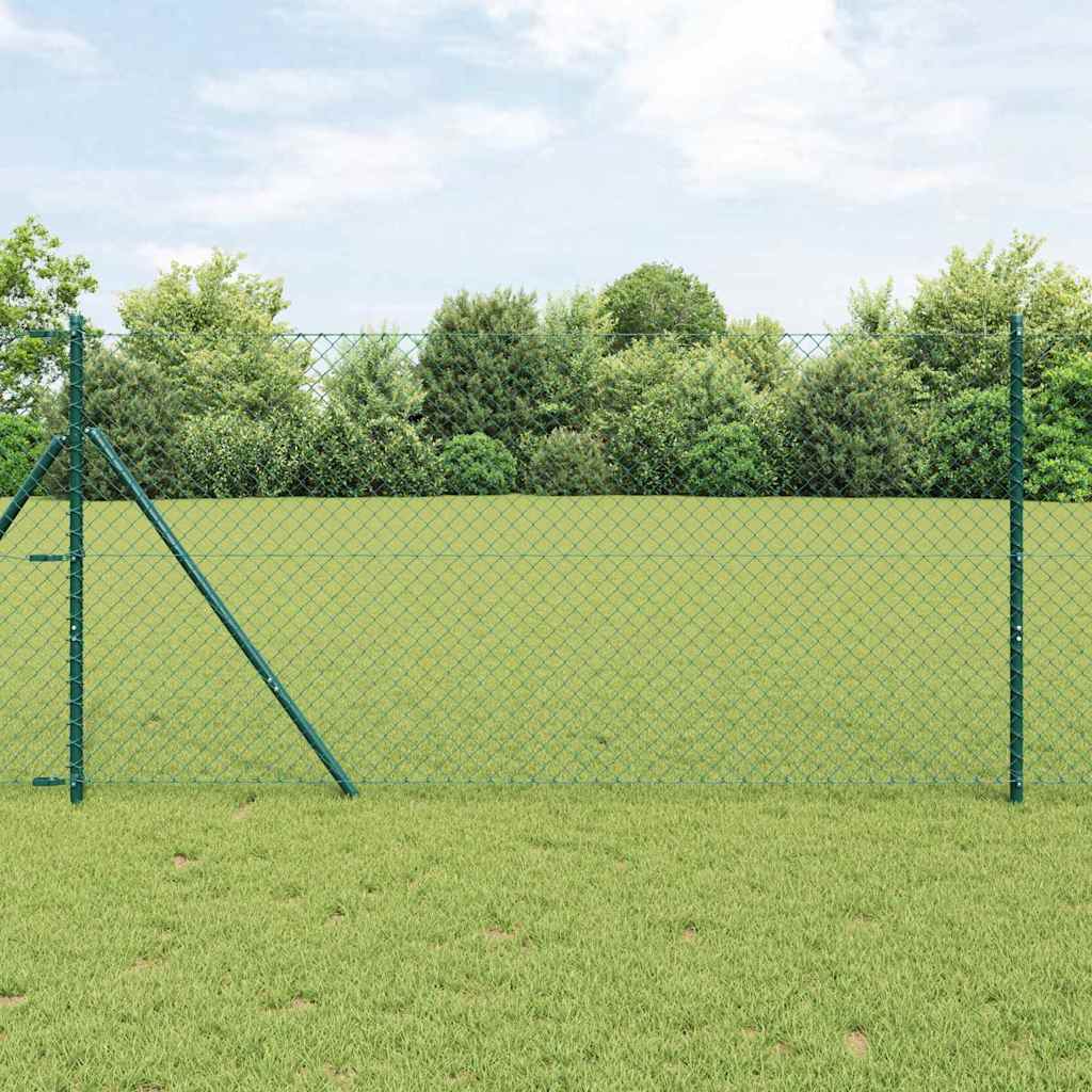 Stup za ogradu Zelena 10 x 1 m (mreža 40 x 40 mm) Čelik i PVC