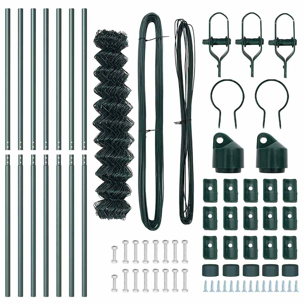 Stup za ogradu Zelena 10 x 1,5 m (60 x 60 mm mreža) Čelik i PVC