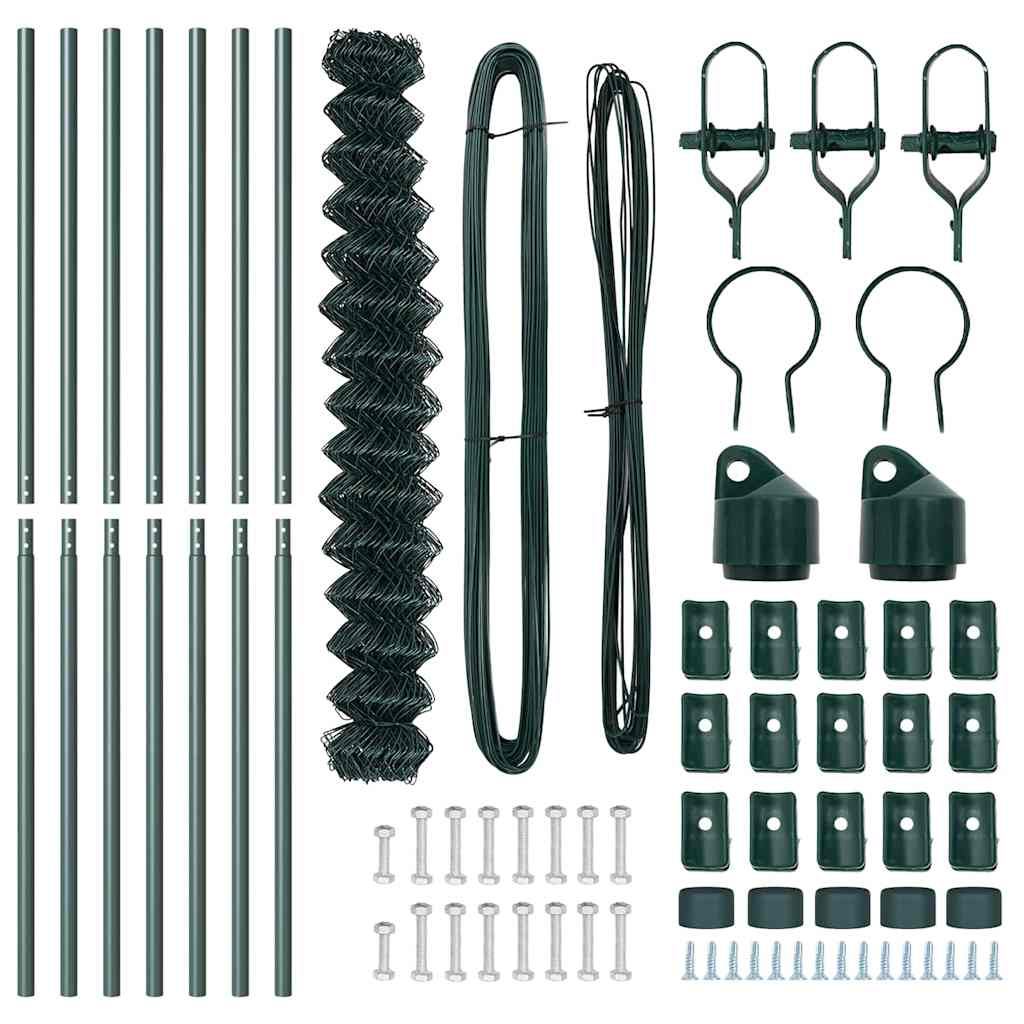Stup za ogradu Zelena 10 x 1,6 m (60 x 60 mm mreža) Čelik i PVC