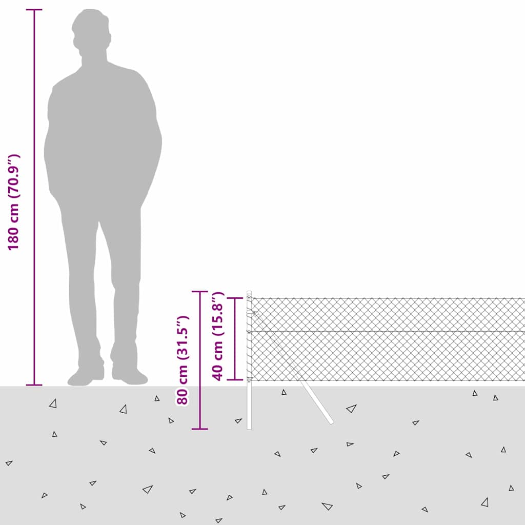 Stup za ogradu Zelena 25 x 0,4 m (40 x 40 mm mreža) Čelik i PVC