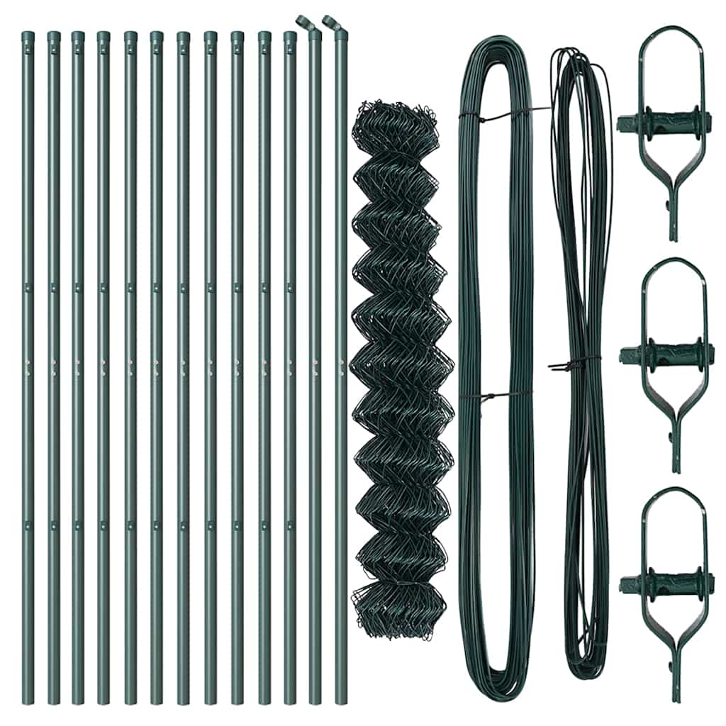 Stup za ogradu Zelena 25 x 1 m (mreža 40 x 40 mm) Čelik i PVC