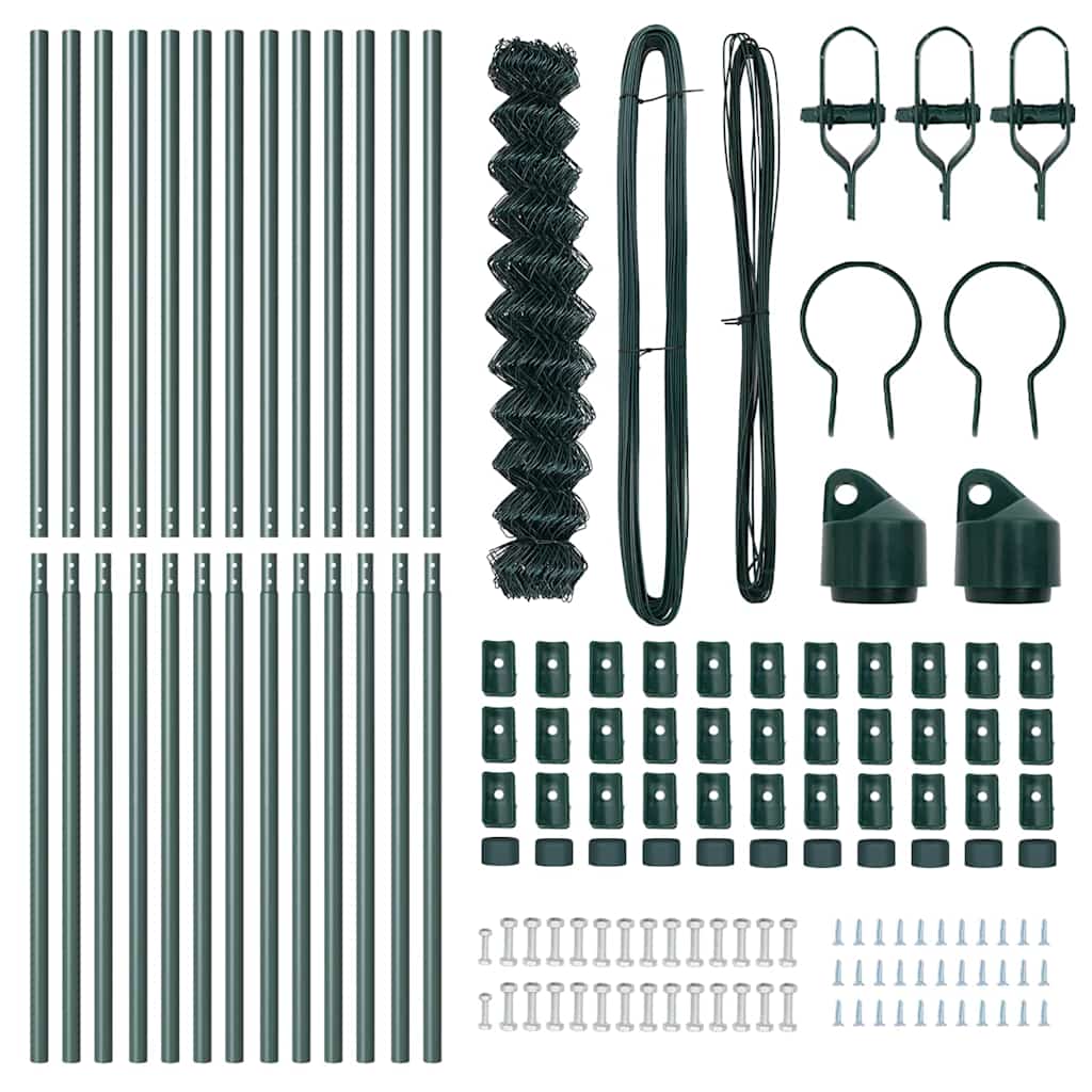 Stup za ogradu Zelena 25 x 1 m (mreža 40 x 40 mm) Čelik i PVC