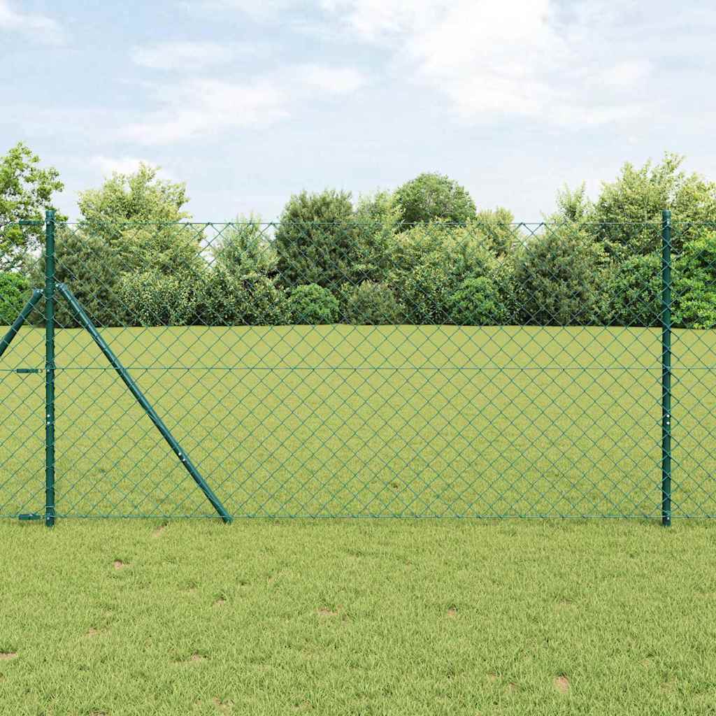 Stup za ogradu Zelena 25 x 1,4 m (60 x 60 mm mreža) Čelik i PVC