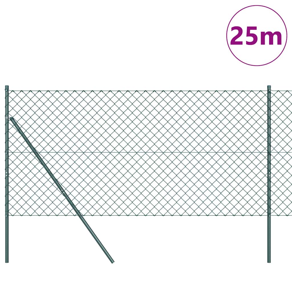 Stup za ogradu Zelena 25 x 1,4 m (60 x 60 mm mreža) Čelik i PVC