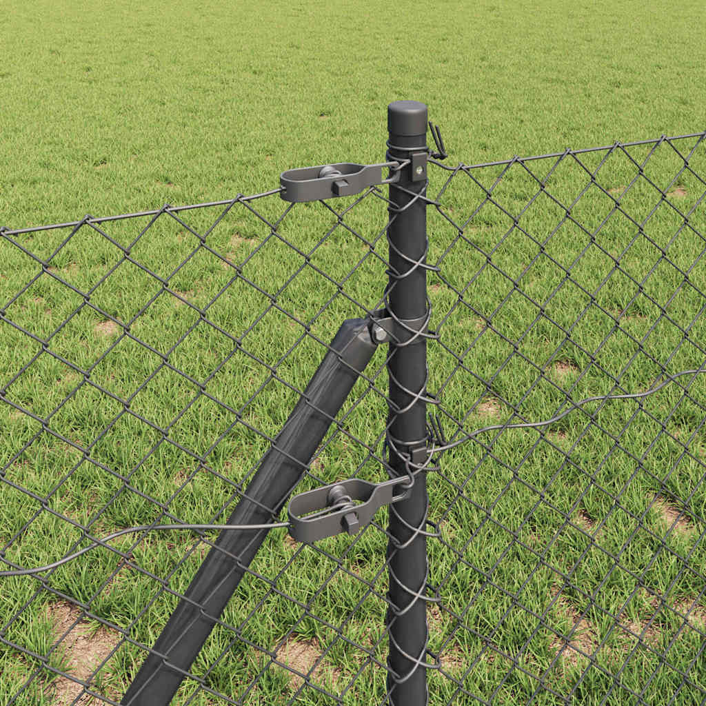 Stup za ogradu Siva 10 x 0,8 m (mreža 40 x 40 mm) Čelik i PVC