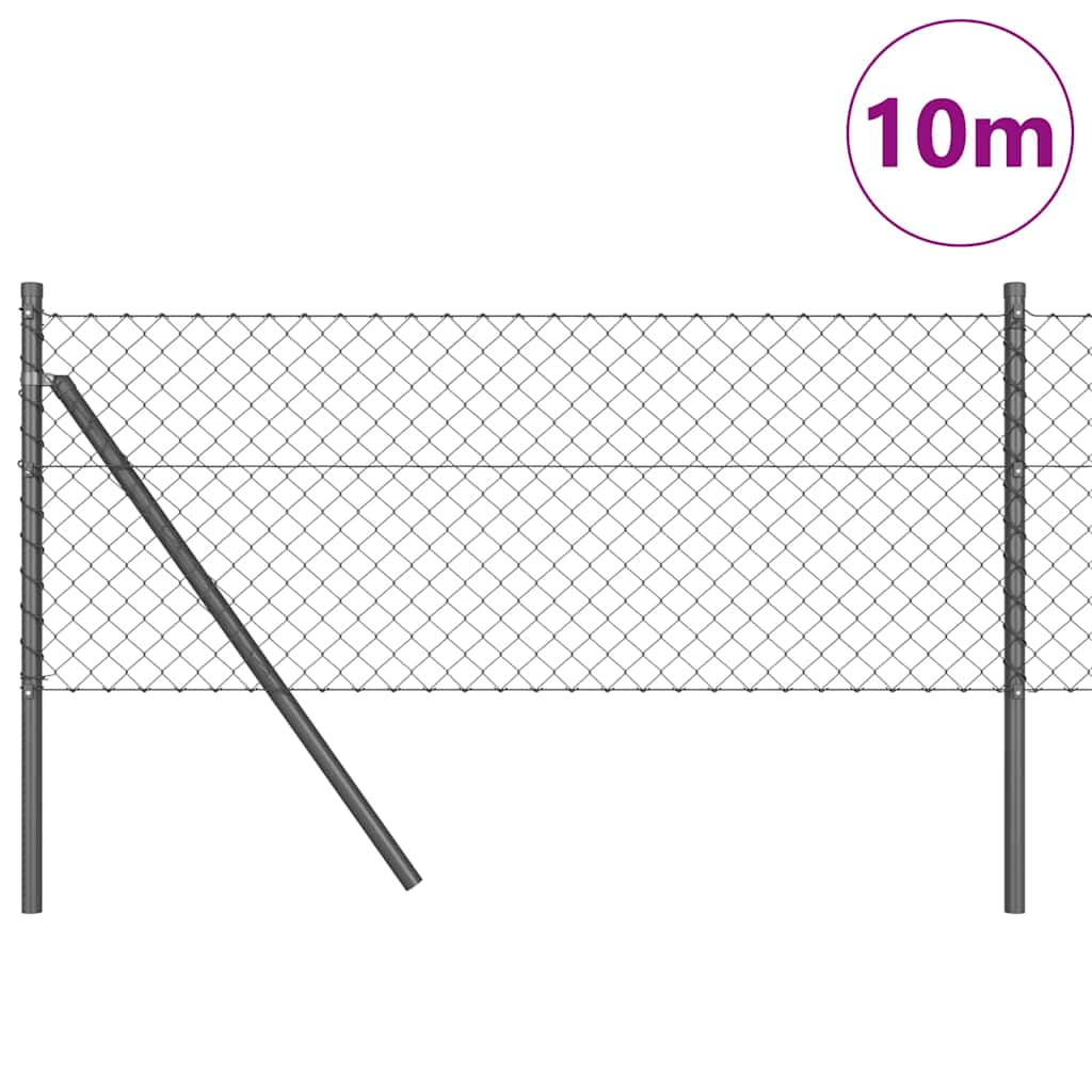 Stup za ogradu Siva 10 x 0,8 m (mreža 40 x 40 mm) Čelik i PVC
