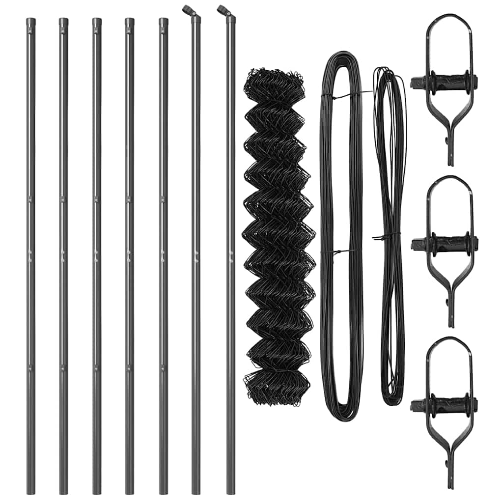 Stup za ogradu Siva 10 x 1 m (mreža 40 x 40 mm) Čelik i PVC