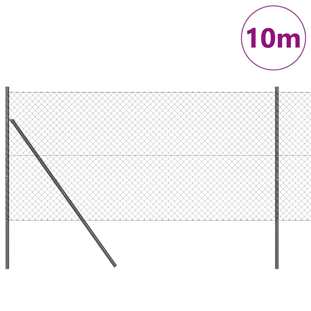 Stup za ogradu Siva 10 x 1,2 m (40 x 40 mm mrežica) Čelik i PVC