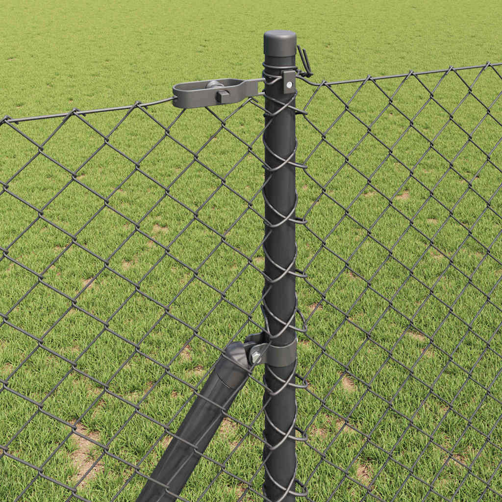 Stup za ogradu Siva 10 x 1,4 m (40 x 40 mm mreža) Čelik i PVC