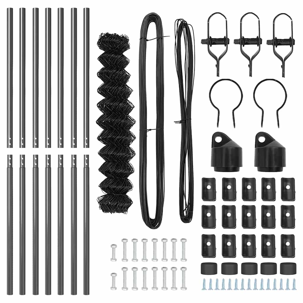 Stup za ogradu Siva 10 x 1,4 m (40 x 40 mm mreža) Čelik i PVC