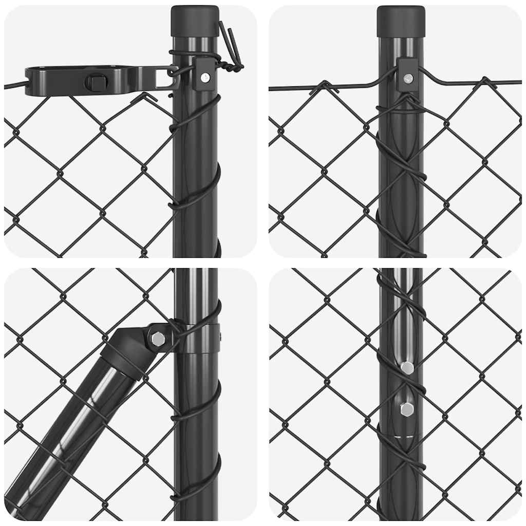 Stup za ogradu Siva 10 x 1,5 m (40 x 40 mm mreža) Čelik i PVC