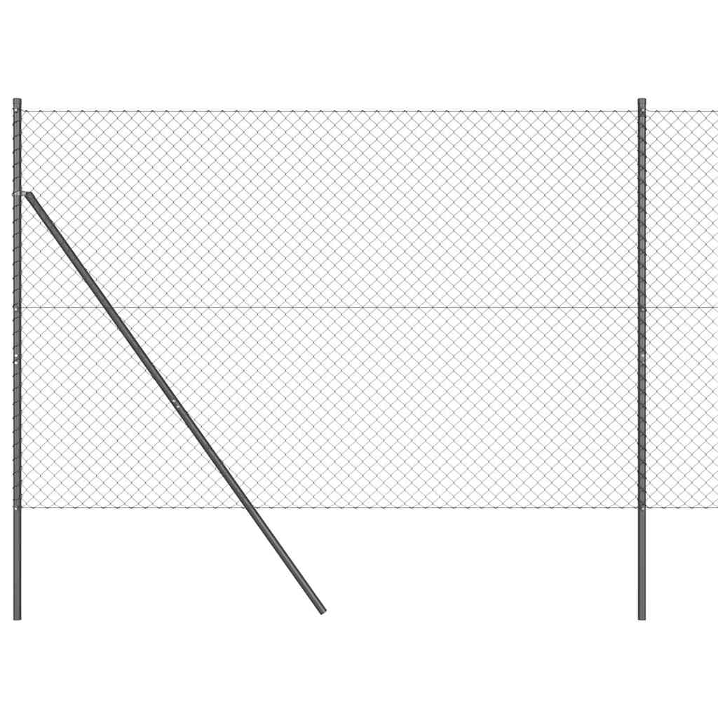 Stup za ogradu Siva 10 x 1,6 m (40 x 40 mm mreža) Čelik i PVC