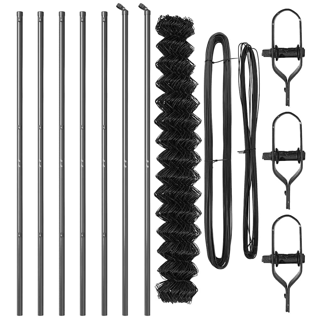 Stup za ogradu Siva 10 x 1,6 m (40 x 40 mm mreža) Čelik i PVC