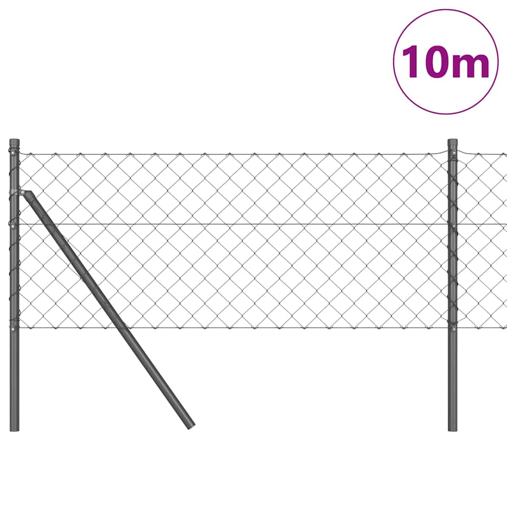 Stup za ogradu Siva 10 x 0,4 m (mreža 60 x 60 mm) Čelik i PVC