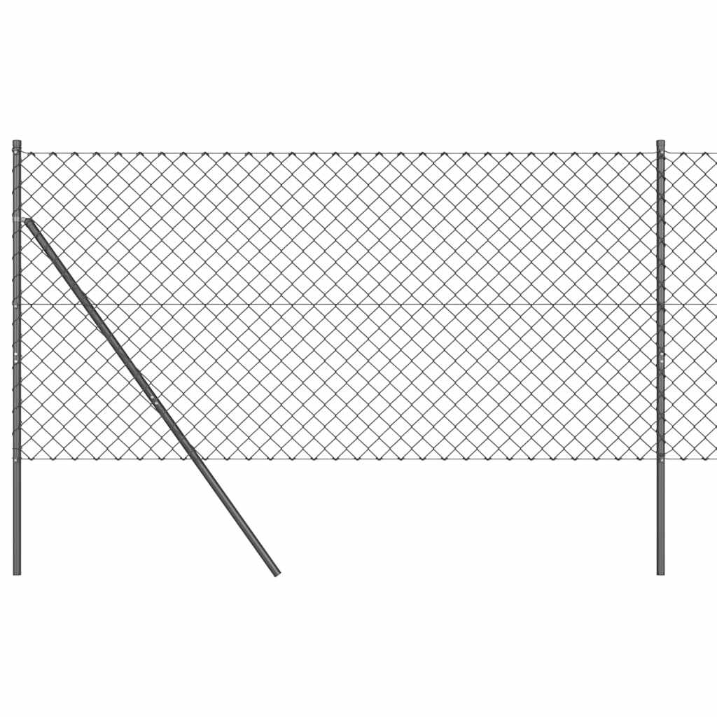 Stup za ogradu Siva 10 x 1,2 m (60 x 60 mm mrežica) Čelik i PVC