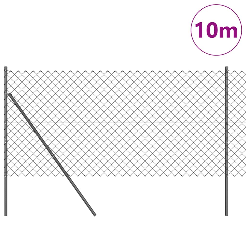 Stup za ogradu Siva 10 x 1,2 m (60 x 60 mm mrežica) Čelik i PVC