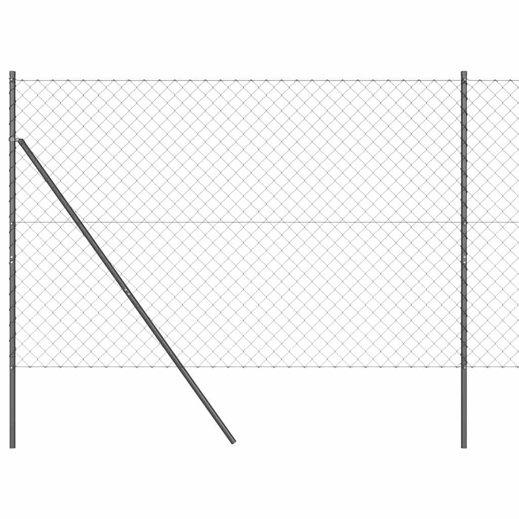 Stup za ogradu Siva 10 x 1,5 m (60 x 60 mm mreža) Čelik i PVC