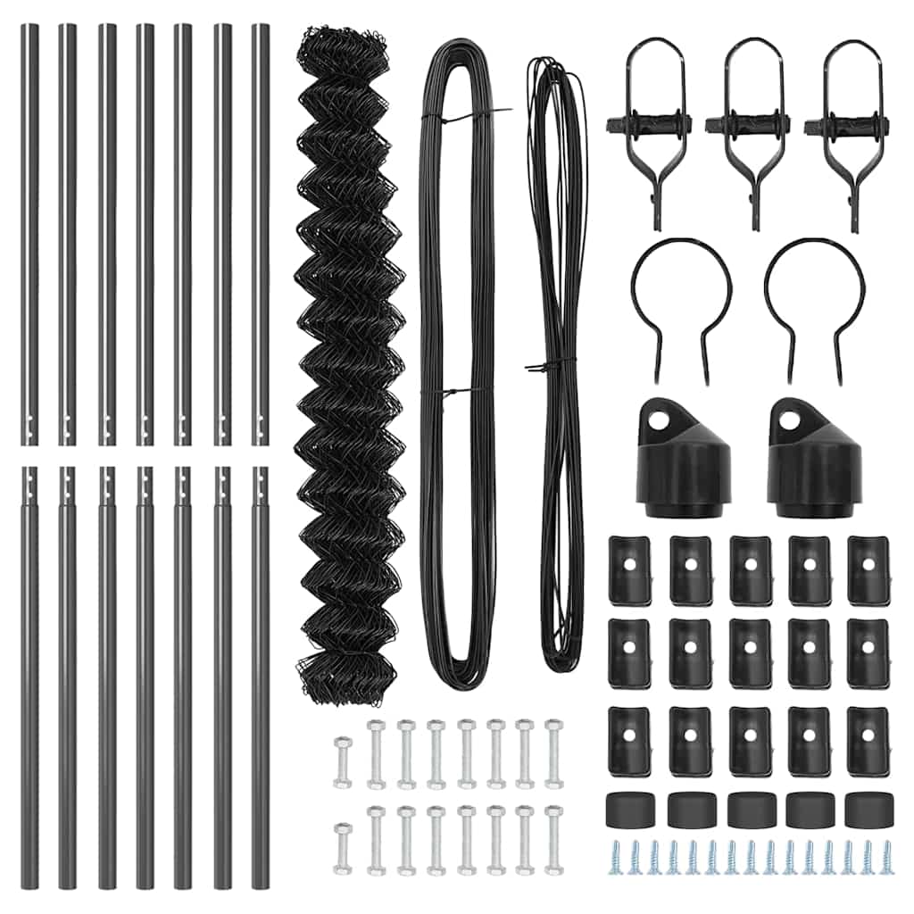 Stup za ogradu Siva 10 x 1,6 m (60 x 60 mm mreža) Čelik i PVC