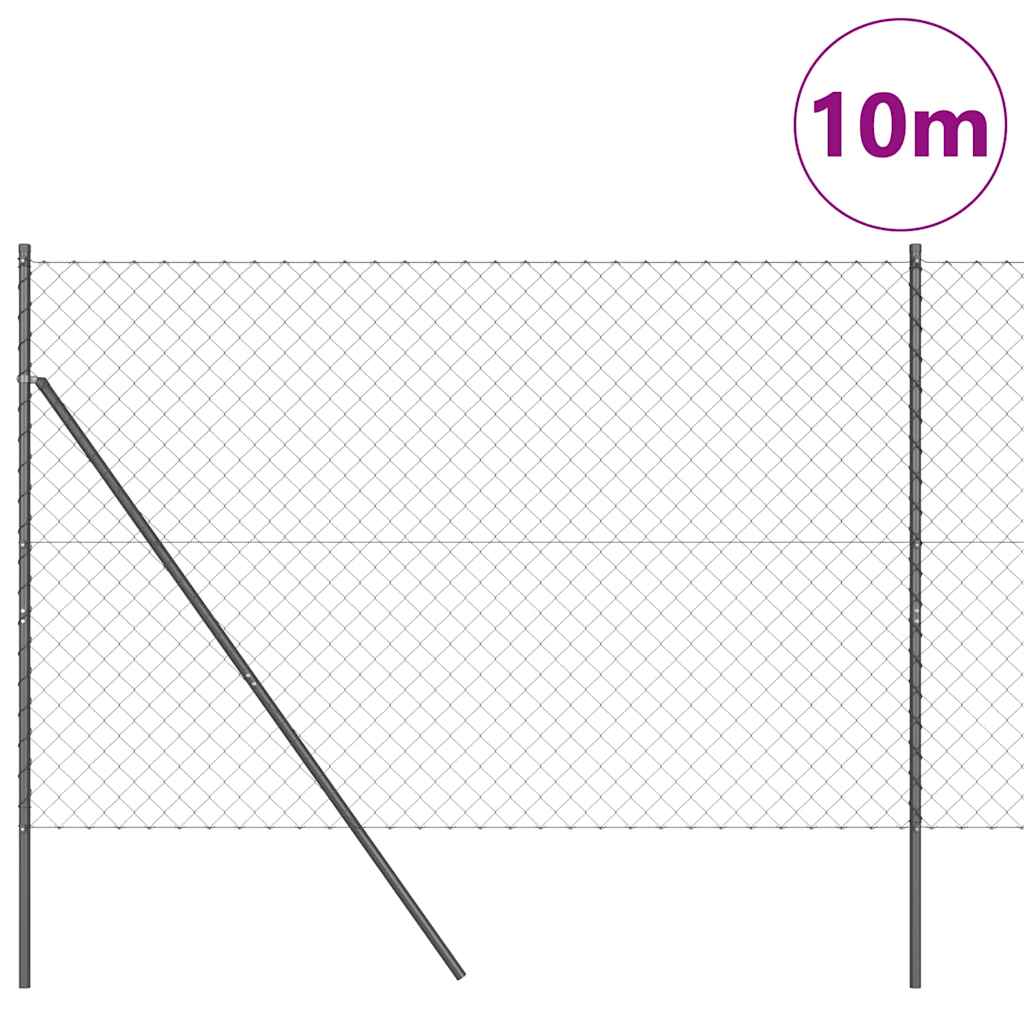 Stup za ogradu Siva 10 x 1,6 m (60 x 60 mm mreža) Čelik i PVC