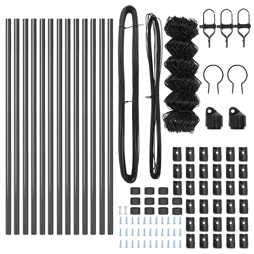 Stup za ogradu Siva 25 x 0,6 m (40 x 40 mm mreža) Čelik i PVC