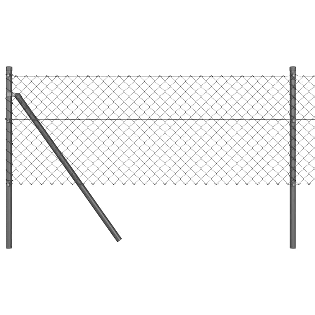 Stup za ogradu Siva 25 x 0,8 m (mreža 40 x 40 mm) Čelik i PVC