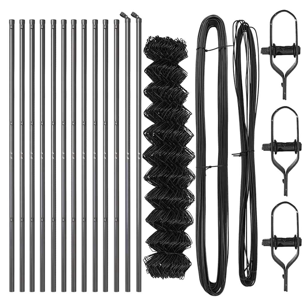 Stup za ogradu Siva 25 x 1 m (mreža 40 x 40 mm) Čelik i PVC