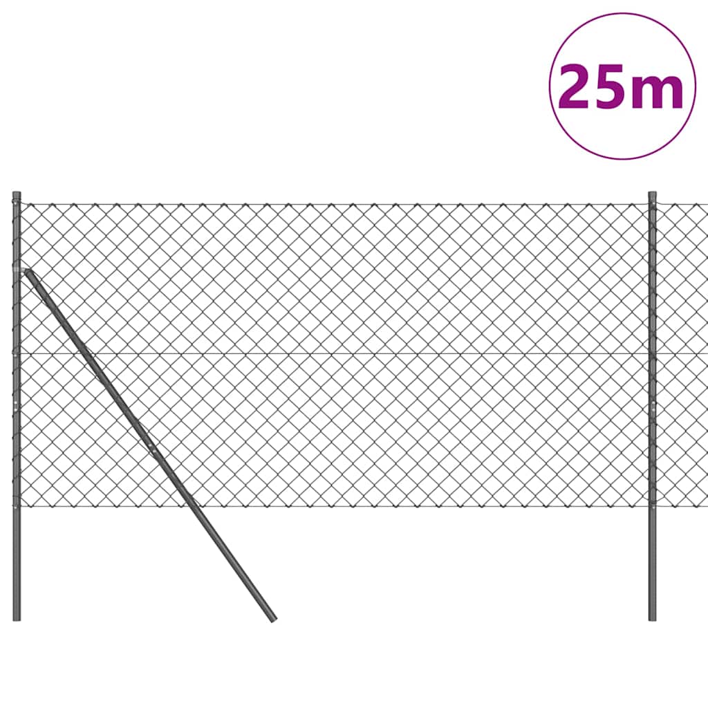 Stup za ogradu Siva 25 x 1 m (60 x 60 mm mreža) Čelik