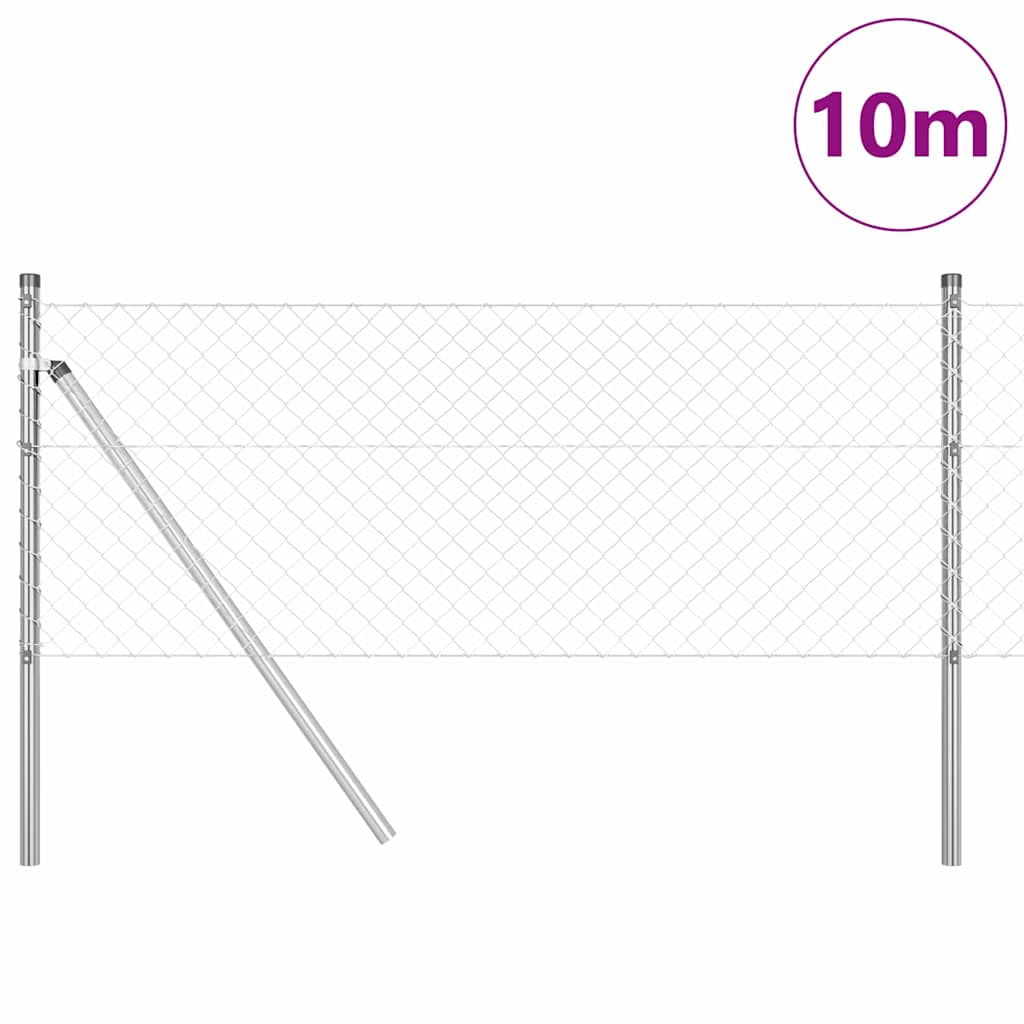 Stup za ogradu Srebrno 10 x 0,6 m (40 x 40 mm mreža) Čelik