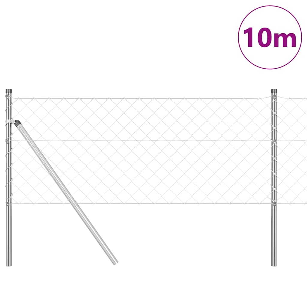 Stup za ogradu Srebrno 10 x 0,6 m (60 x 60 mm mreža) Čelik