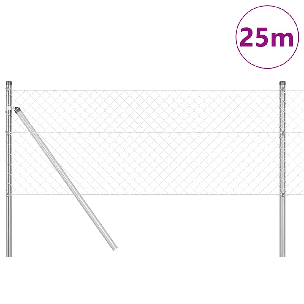Stup za ogradu Srebrno 25 x 0,8 m (mreža 40 x 40 mm) Čelik