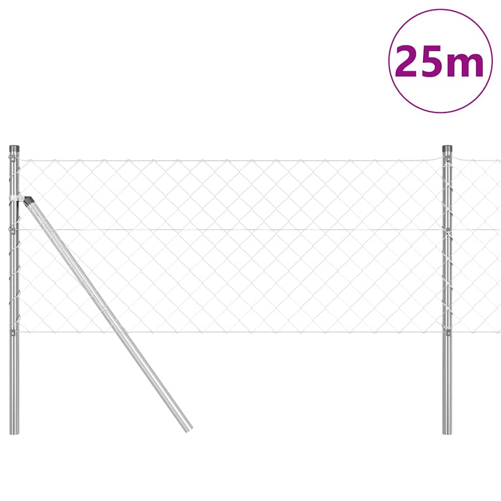 Stup za ogradu Srebrno 25 x 0,6 m (mreža 60 x 60 mm) Čelik