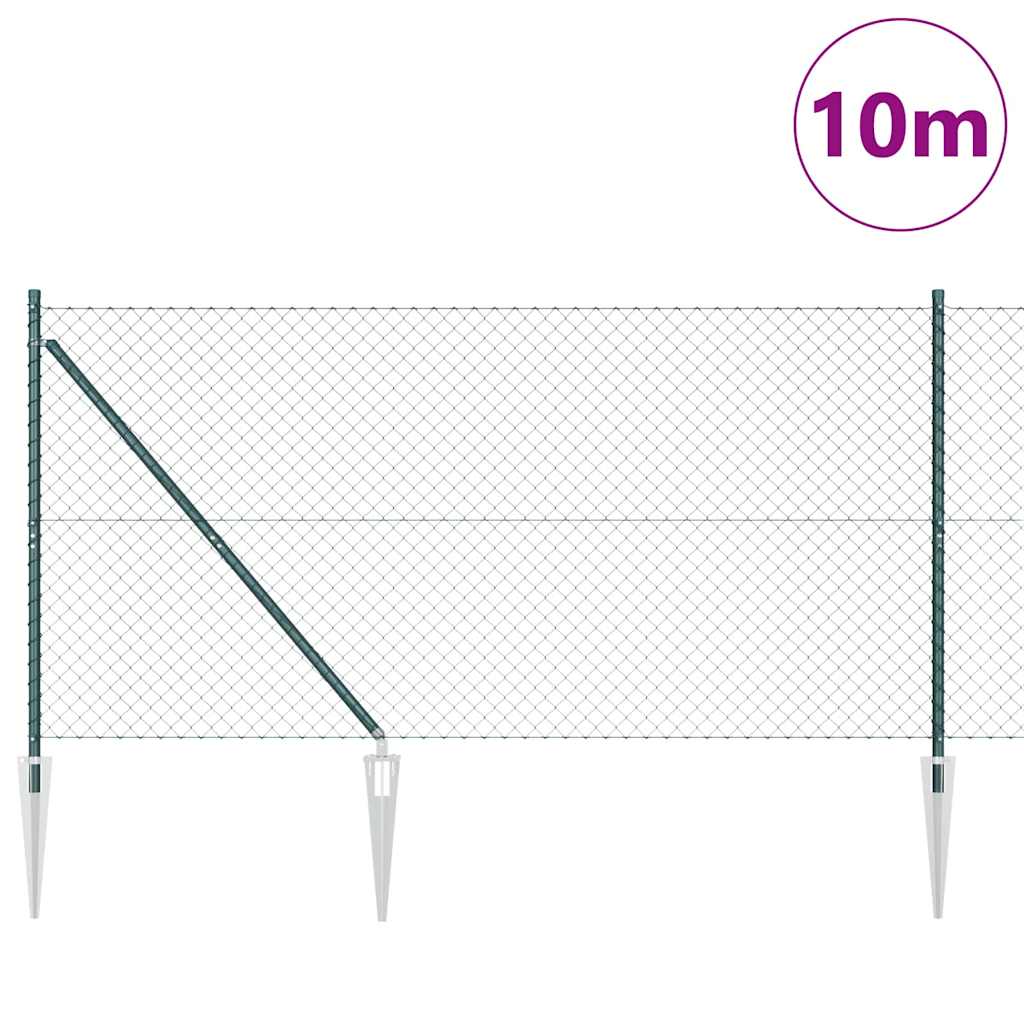 Stup za ogradu Zelena 10 x 1,4 m (60 x 60 mm mreža) Čelik i PVC