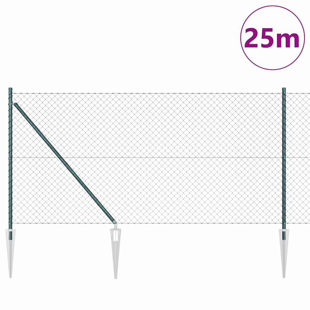 Stup za ogradu Zelena 25 x 1 m (mreža 40 x 40 mm) Čelik i PVC