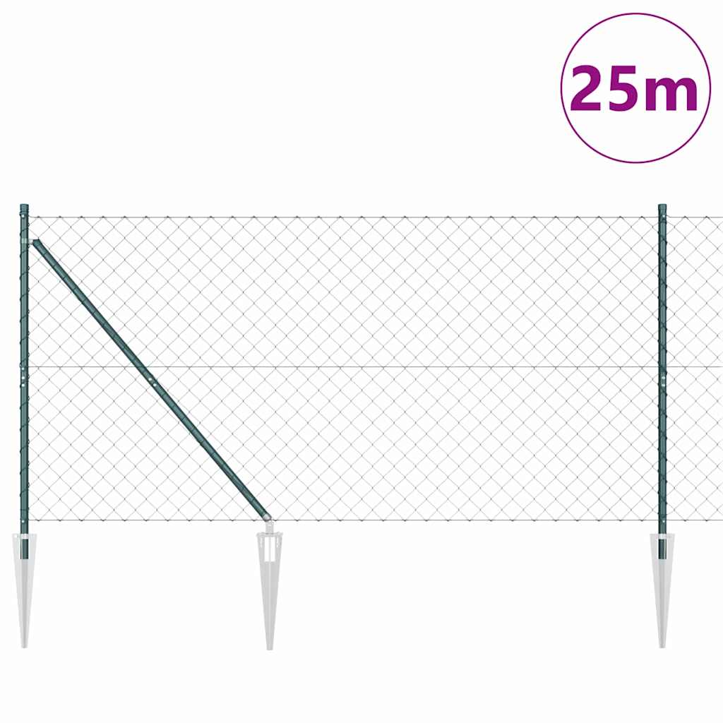 Stup za ogradu Zelena 25 x 1,2 m (60 x 60 mm mreža) Čelik i PVC